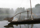 Briancon in mist - the banks of the Vienne, France